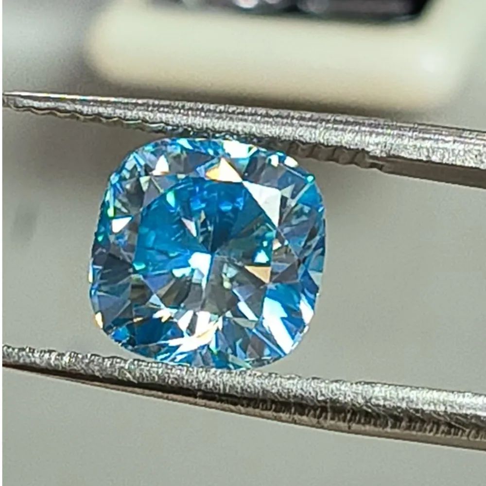 Orange Ice Blue Pink SeaBlue Royal Blue Color Cushion Cut D VVS1 Loose Moissanite Gemstone For Custom Jewelry Making