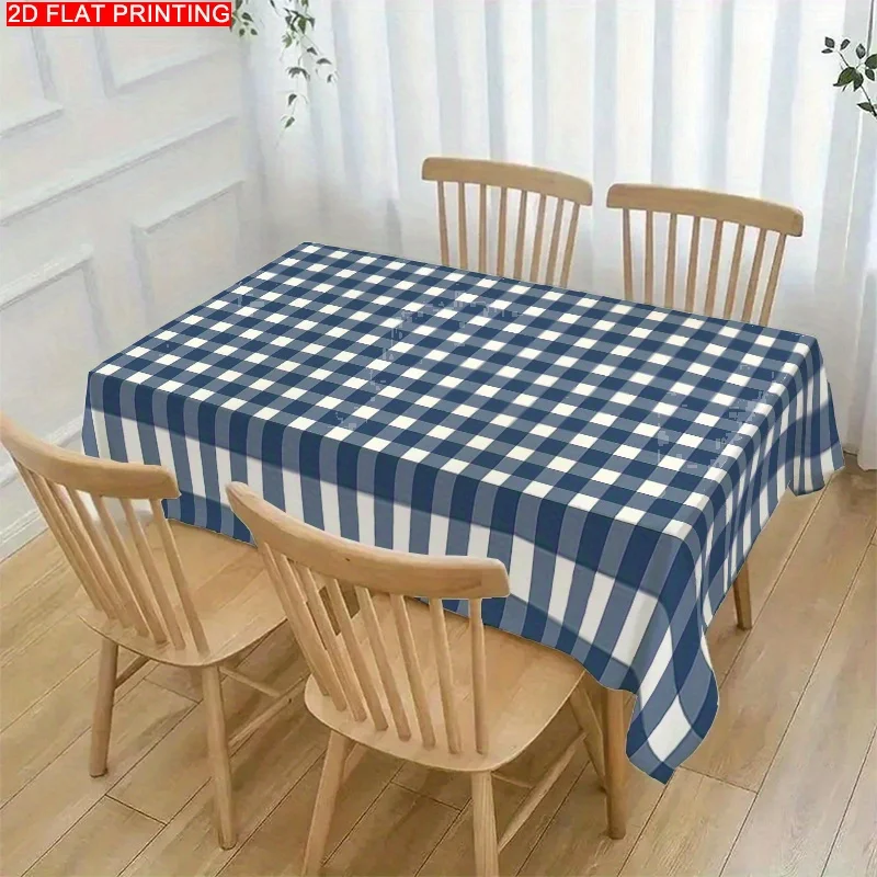 【JIT Products】One piece of blue and white checkered tablecloth, perfect for dining tables, coffee tables, and desks.zyc