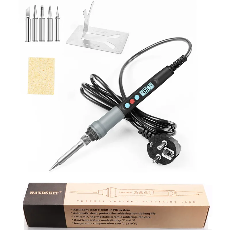 Digital display constant temperature soldering iron set,internal heating household DIY repair handheld soldering pen with switch