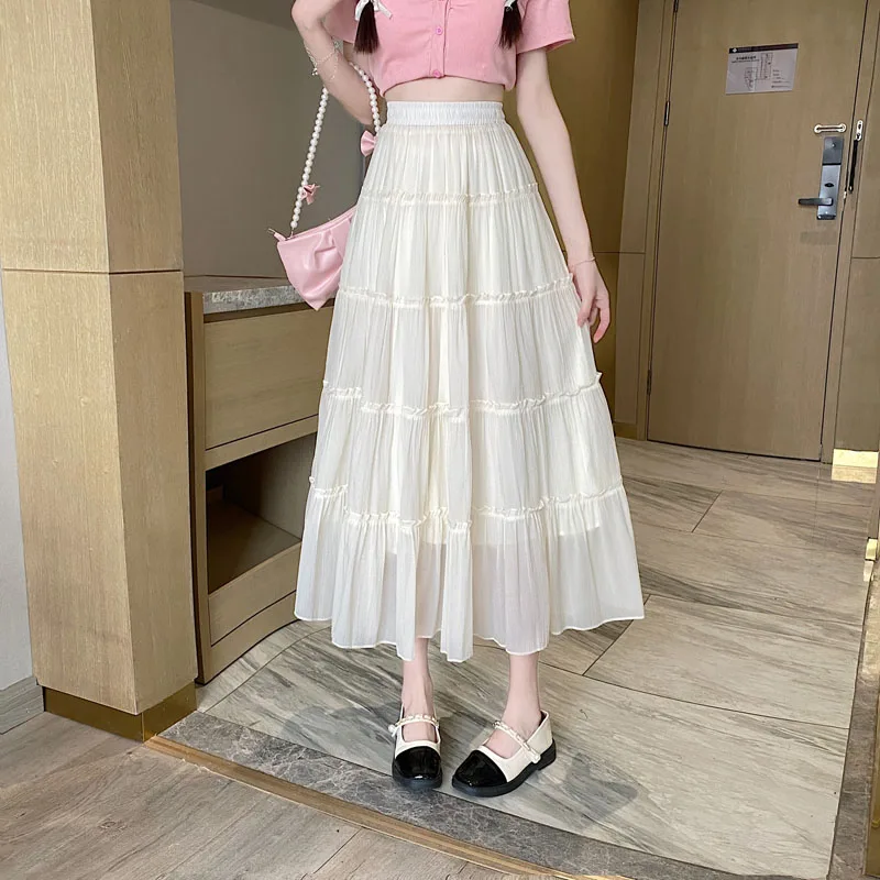 Ladies Fashion Sexy Splicing Skirts Women Clothes Girls Summer Black Long Skirt Casual Female Woman Nice Clothing BVAW8019