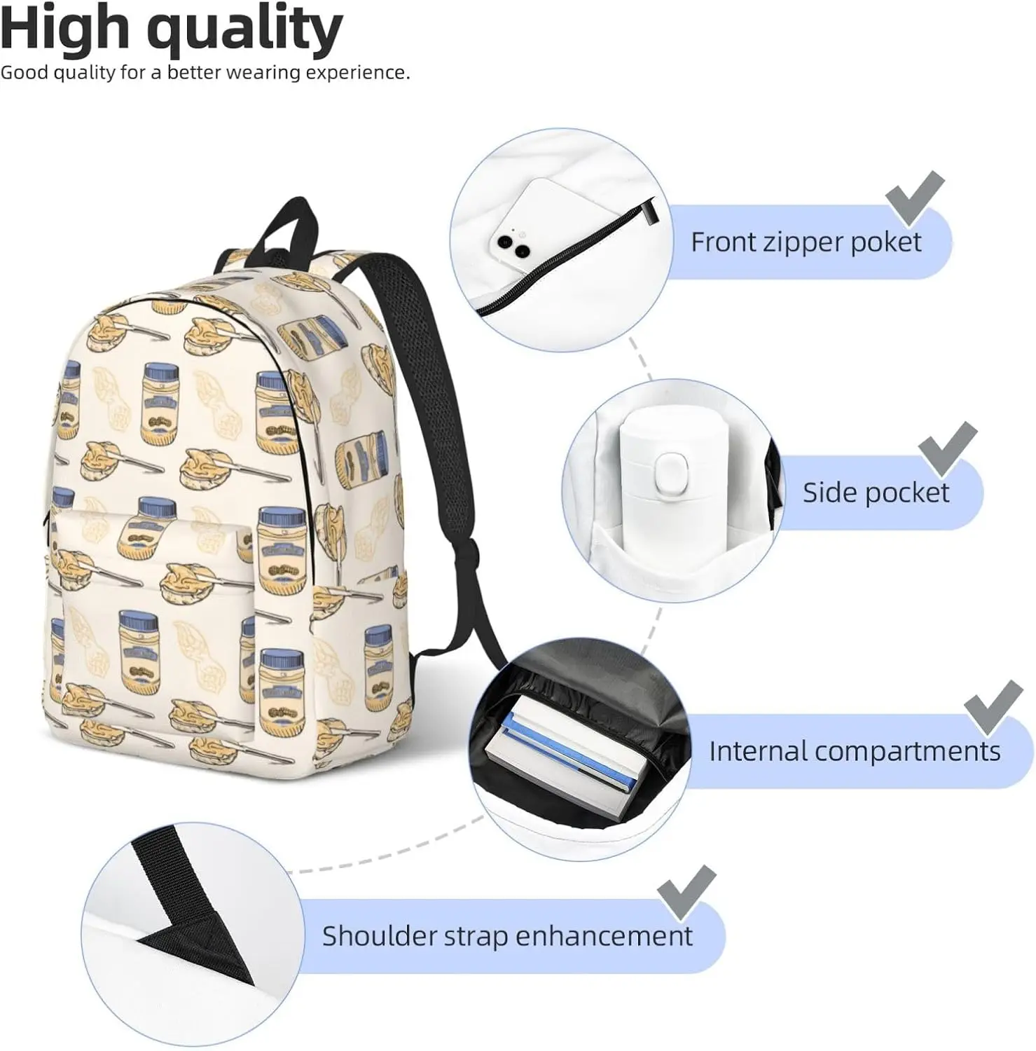 Lightweight Canvas Backpack, Backpack For Women Men Couples, Travel Laptop Backpack