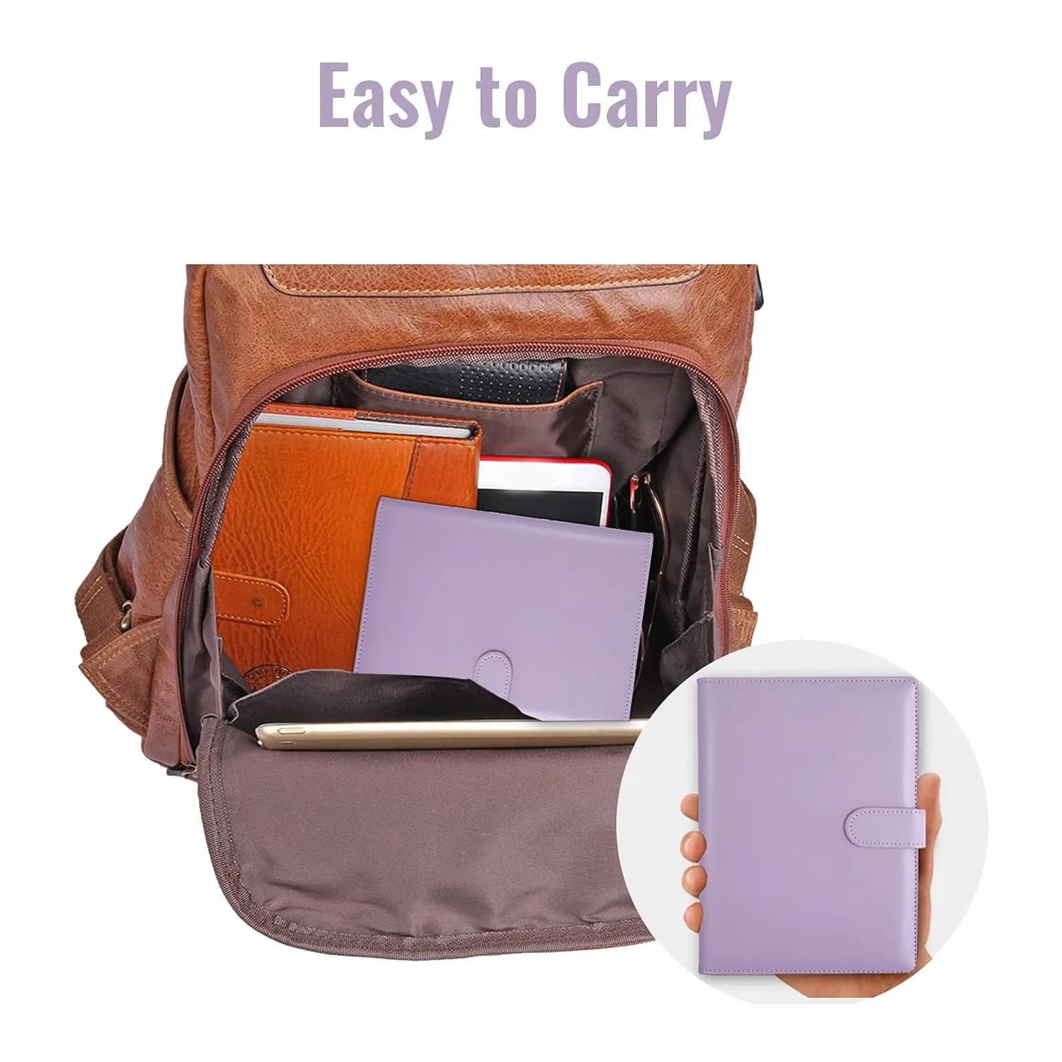 ซองเงินสดแฟ้มงบประมาณพร้อม A6ประสานและซองจดหมายพีวีซีใส12ซองกระเป๋าใส่เงิน (สีม่วง)