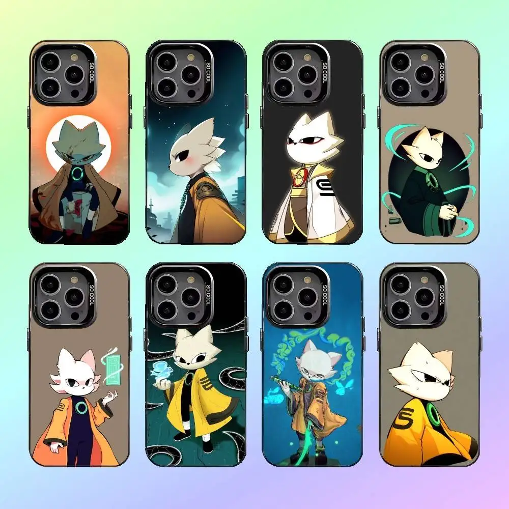 N-Nine s-sols jeu coque de téléphone pour iPhone17,16,15,14,13,12,11 coque de téléphone argentée colorée Funda couverture