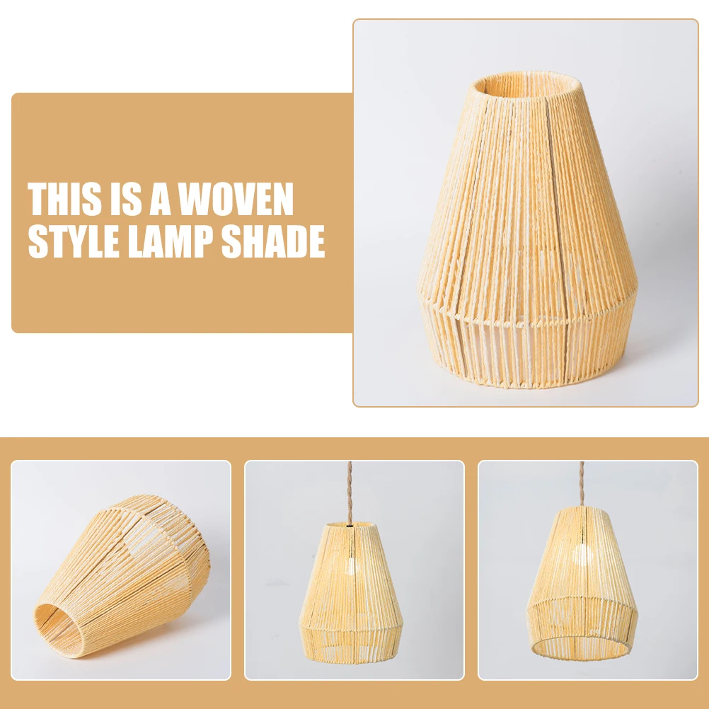 

Boho Woven Paper Rope Lampshade Green E27 4cm Diameter Pendant Light Shades for Coffee Shop Office Restaurant Decor