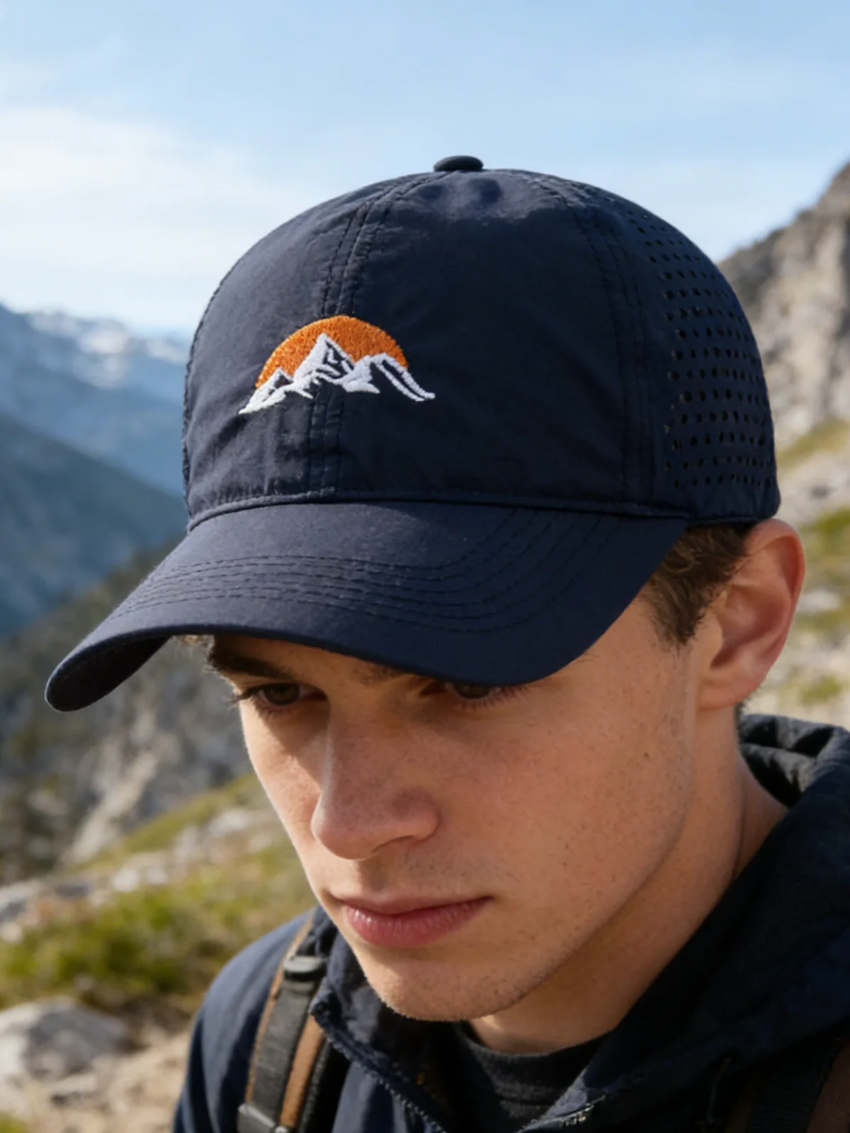 AliExpress NONE Outdoor Quick-Drying Double-Sided Baseball Cap, Mesh Breathable Sun Protection Hat, Professional Sunshade Hat for Hiking, Cycling, Running, and Fishing, Holiday Gift