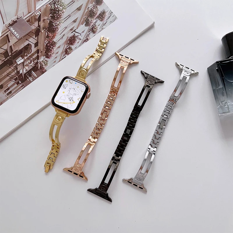 Metal Strap for Apple Watch Ultra 49mm 9 8 7 Band 45mm 41mm Women Belt Bracelet iWatch Series 6 5 4 SE 44mm 42mm 40mm Watchband