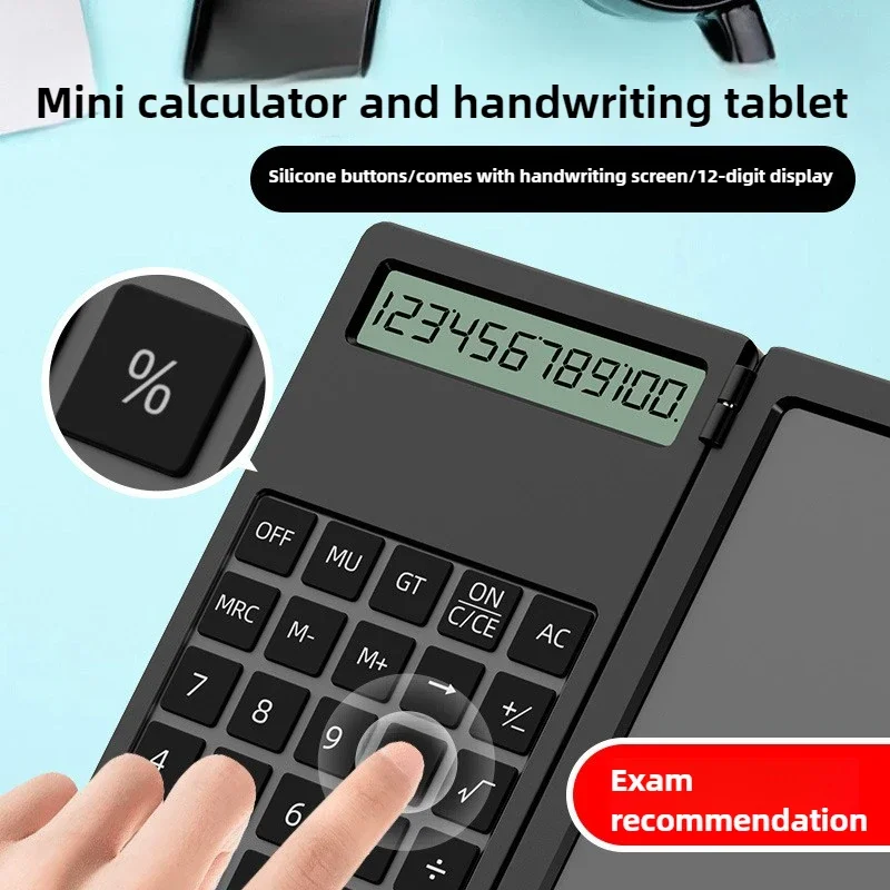 

2-In-1 Smart Calculator & 5 Inch Writing Tablet Foldable 12 Digit LCD Display For Office Student Teachers Accountant