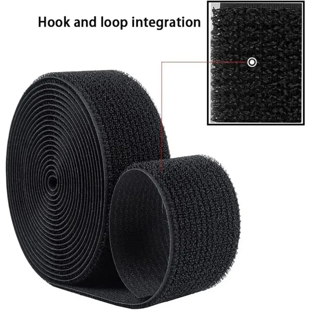 New Adjustable Hook And Loop Straps Free Cut Length With 25 Buckles Fastening Straps Black Cord Straps