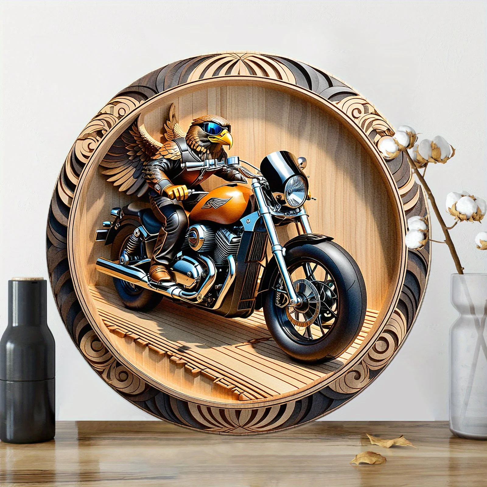 Eagle Motorcycle Rider Metal Wall Art Decor, fori preforati, Bar, Bar, Club-poster pubblicitari per esterni/interni