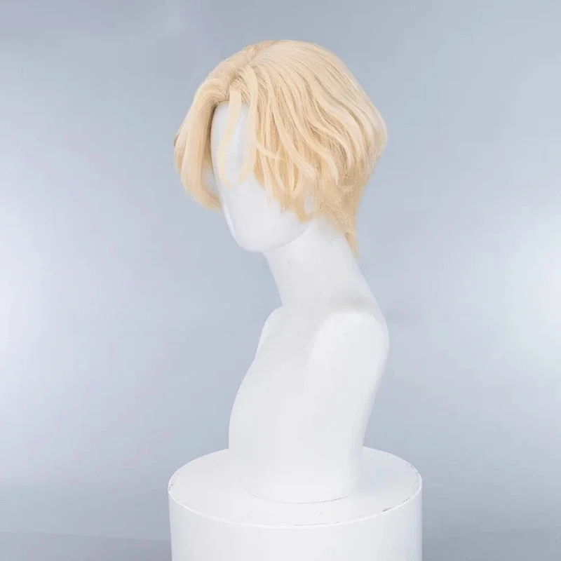 Alien Stage Cosplay Luka Wig Anime Wig Golden Hair Men 35cm Short Hair Luka Cosplay Heat Resistant Synthetic Hair Free Wig Cap