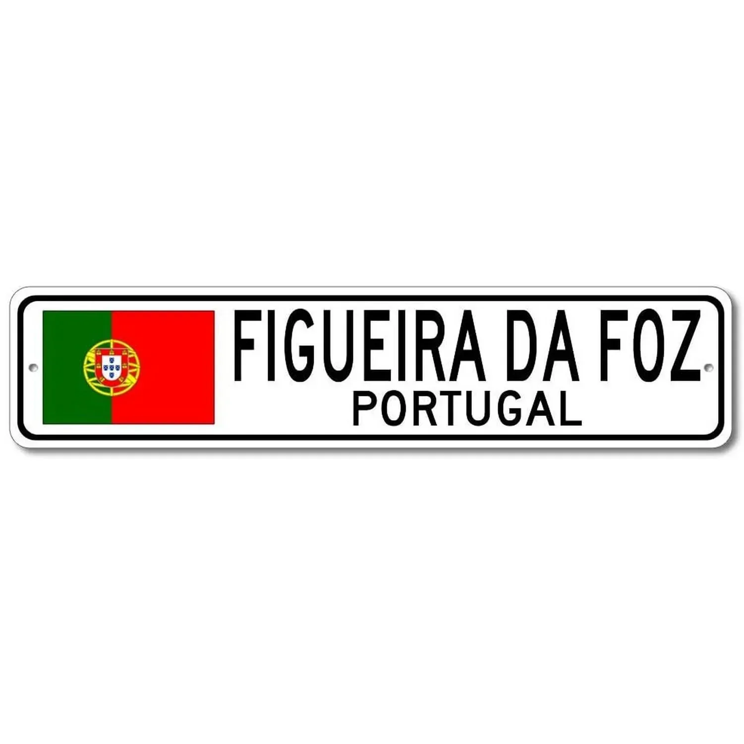 Retro Portugal National Flag Metal Plaque, Coastal Town Style Wall Art for Home, Beach House & Travel Decor