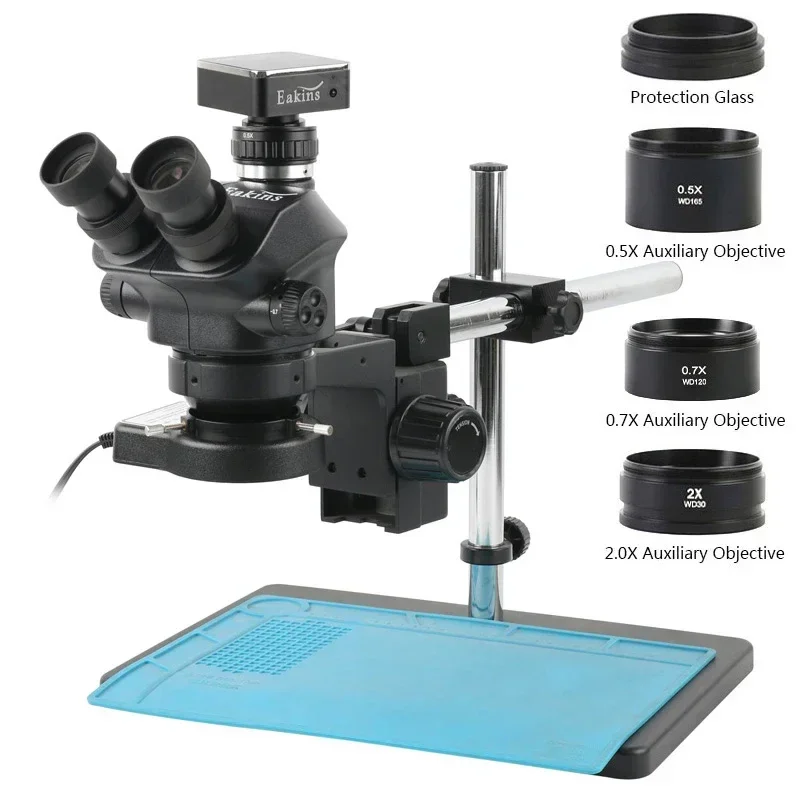 3.5X 100X Trinocular Stereo Microscope Zoom Microscope 1080P 48MP HDMI USB Video Camera Magnifier For PCB Soldering Phone Repair