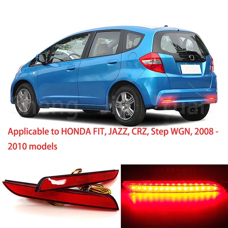

Подходит для Honda Fit, JAZZ, CRZ, светодиодных фонарей заднего бампера, модификации 2008–2013, светоотражающих фонарей, стоп-сигналов, противотуманных фар
