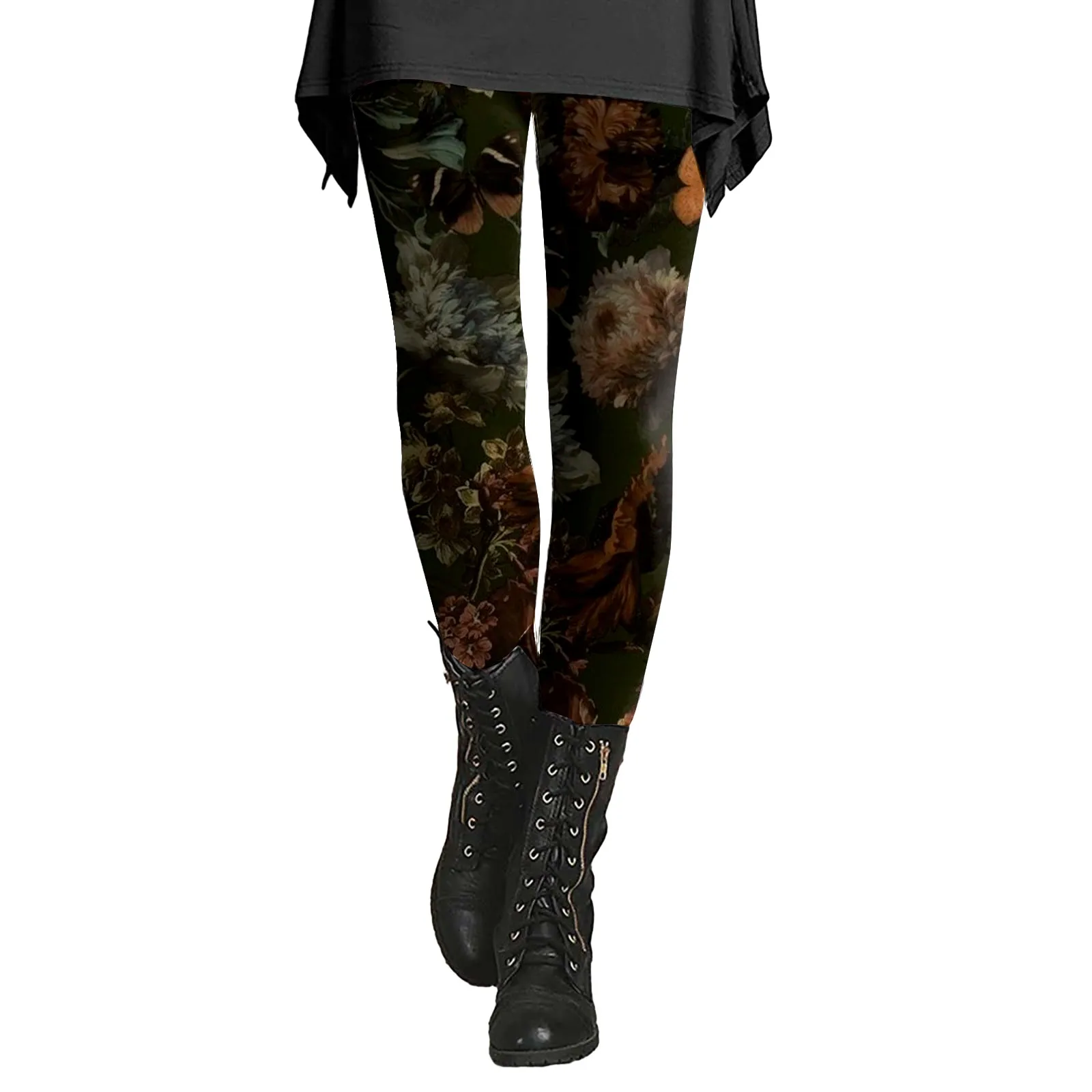 Frauen Legging Retro Floral Bottom Hosen Weiche Dehnbare Dünne Leggings Ethnischen Stil Sport Yoga Hosen Herbst Und Winter Dame Hosen