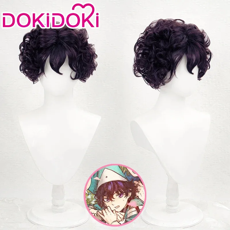 EN STOCK Agott peluca Anime sombrero de bruja Atelier peluca DokiDoki Cosplay Agott peluca resistente al calor pelo corto y rizado sintético Halloween