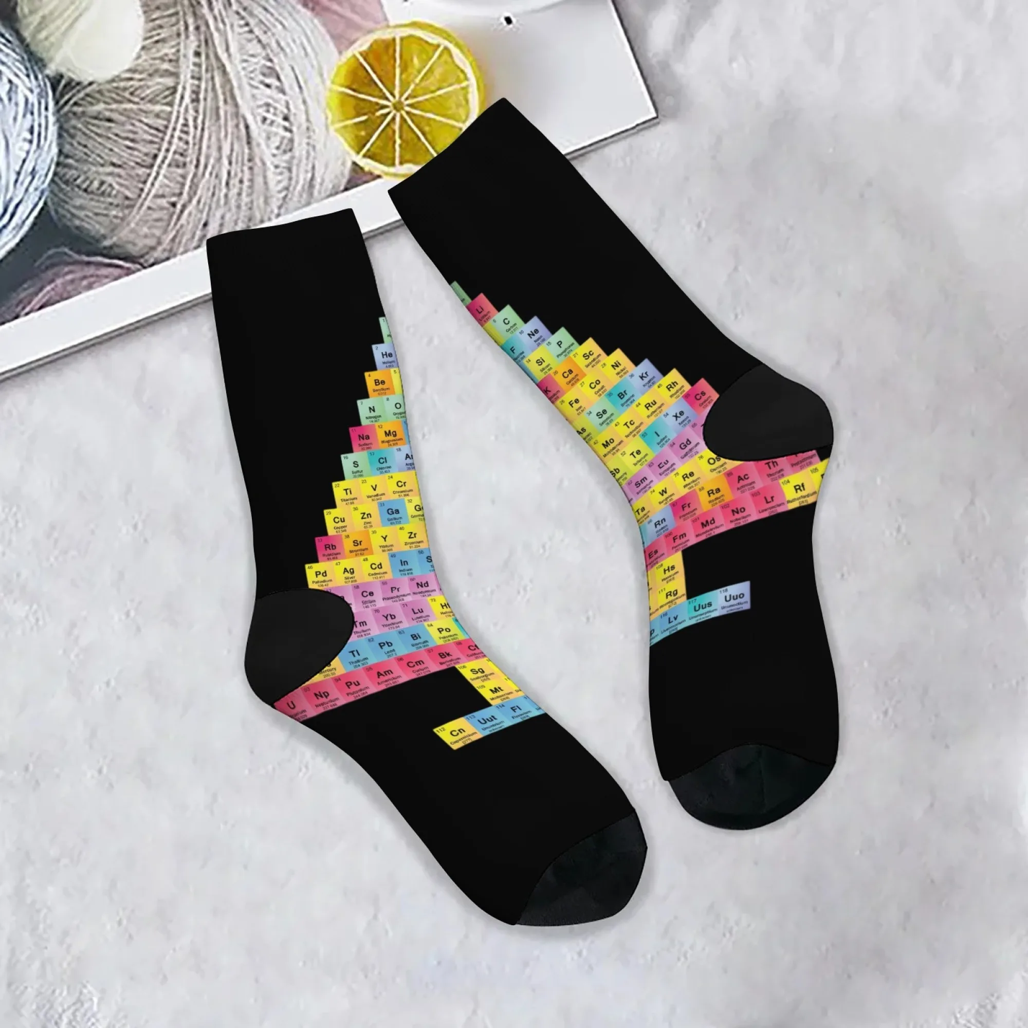 Novelty Socks with Periodic Table Element Design Durable & Comfortable for Outdoor Sports Science Enthusiasts Fun Gift Idea
