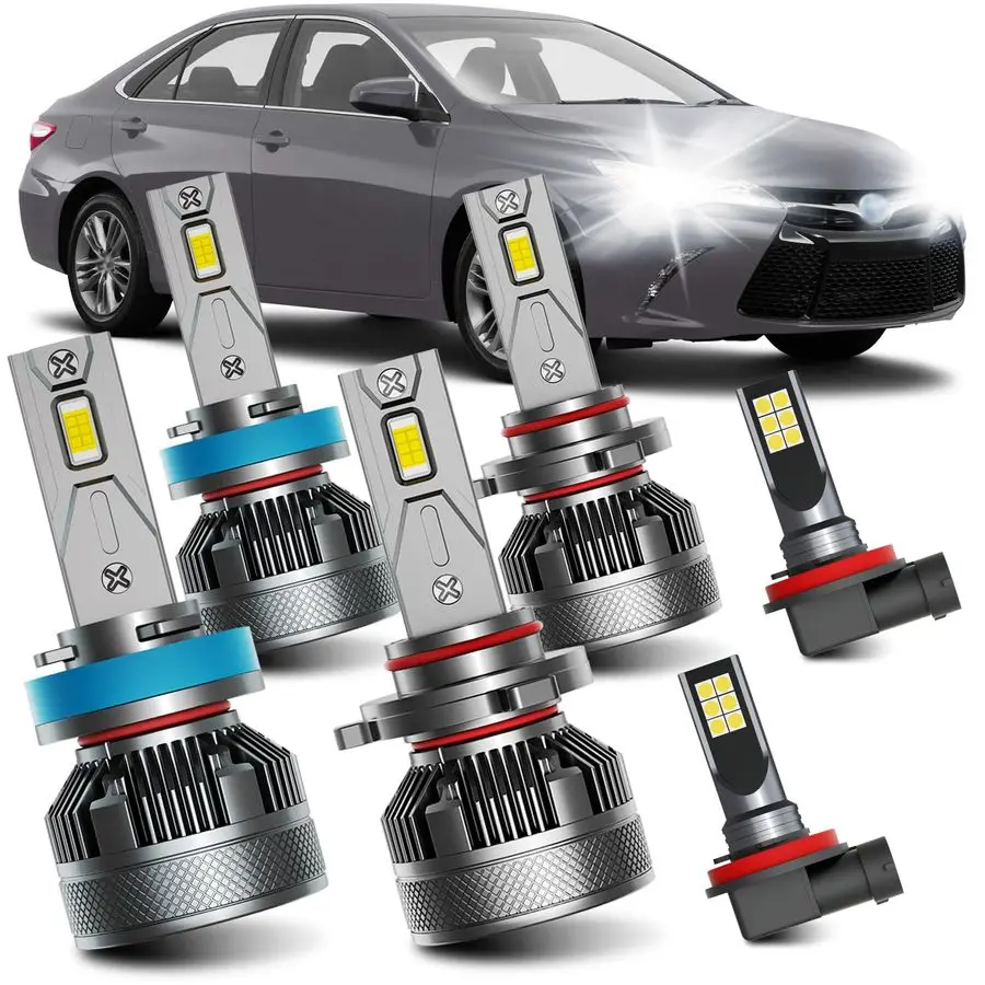 

Fits for 20072018 Toyota Camry High Low Beam Fog Lights Bulbs Combo, 6000K White PlugandPlay Super Bright Light Bulbs, Pack of 6