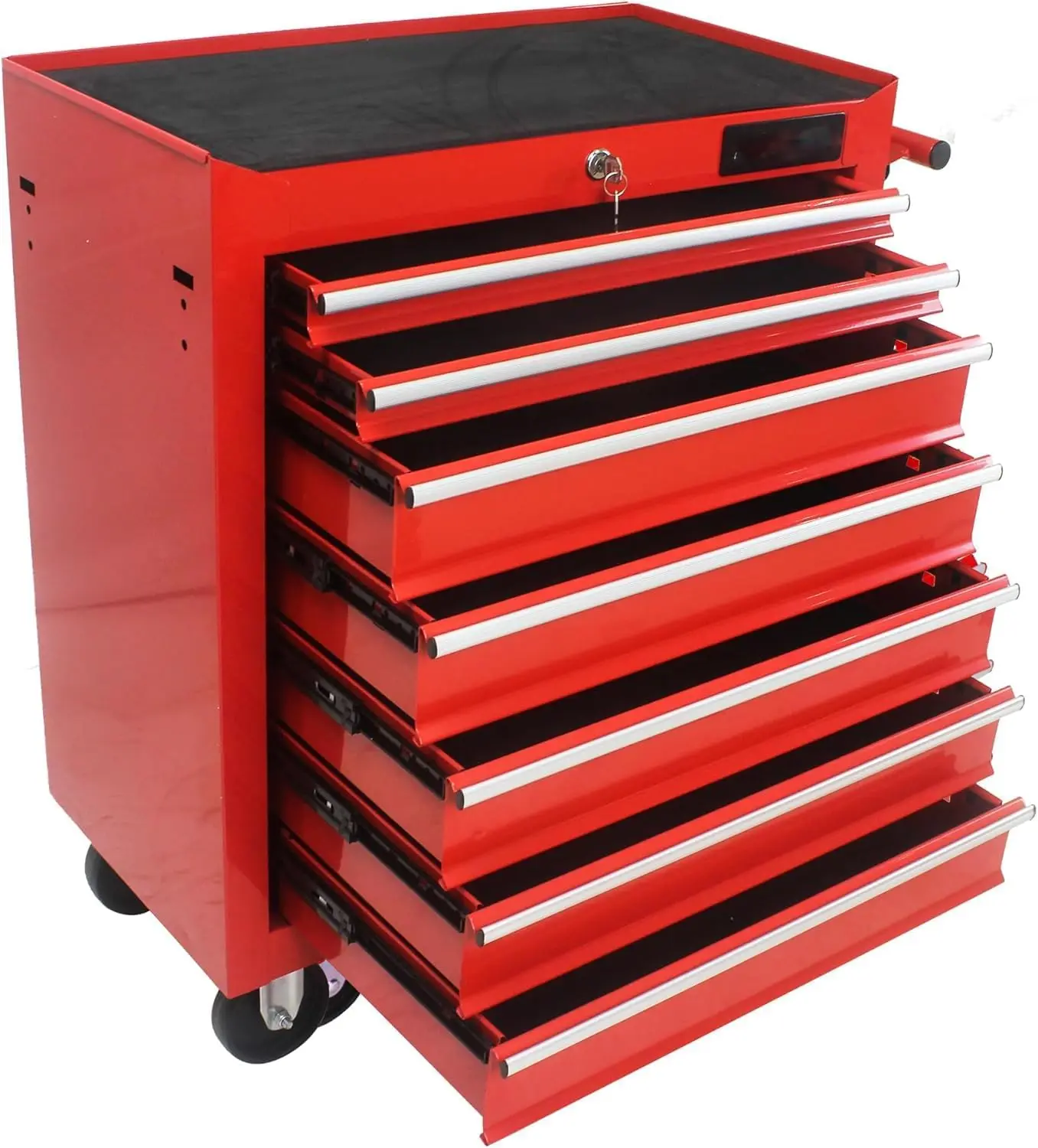 7-Drawer Rolling Tool Storage Cabinet with Liner, Adjustable Shelf, Locking Mechanism, Parking Brakes, Tool Cart Chest for Garag