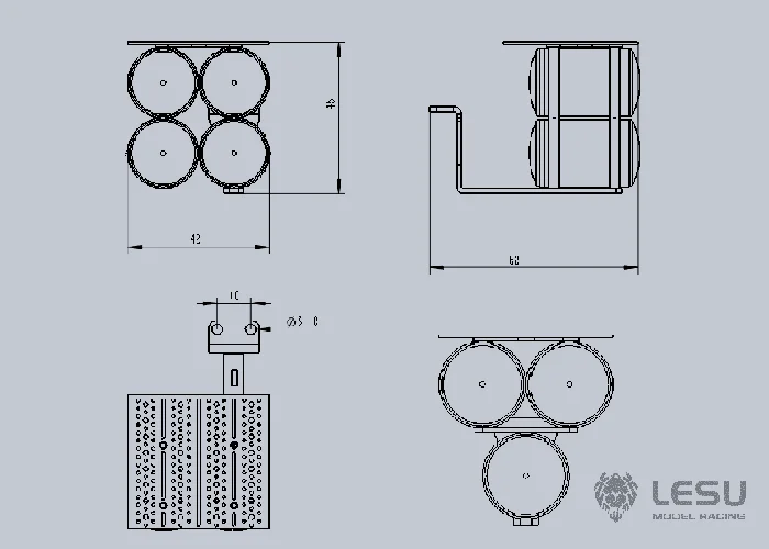 LESU RC Parts Metal Cnc 4 Gas Tanks RC 1/14 Tractor Truck Car Model Upgrade Tamiyaya TH02261