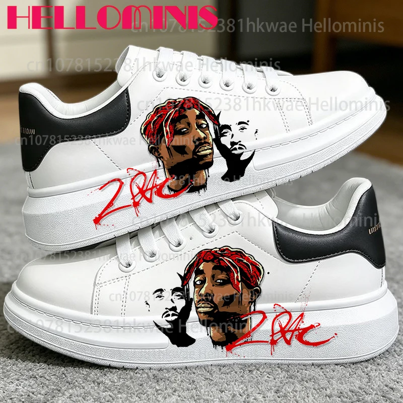 

Кроссовки унисекс с принтом 2Pac (Тупак) для взрослых мужчин и женщин, повседневные, с мягкой подошвой, дышащие, оптом, в наличии