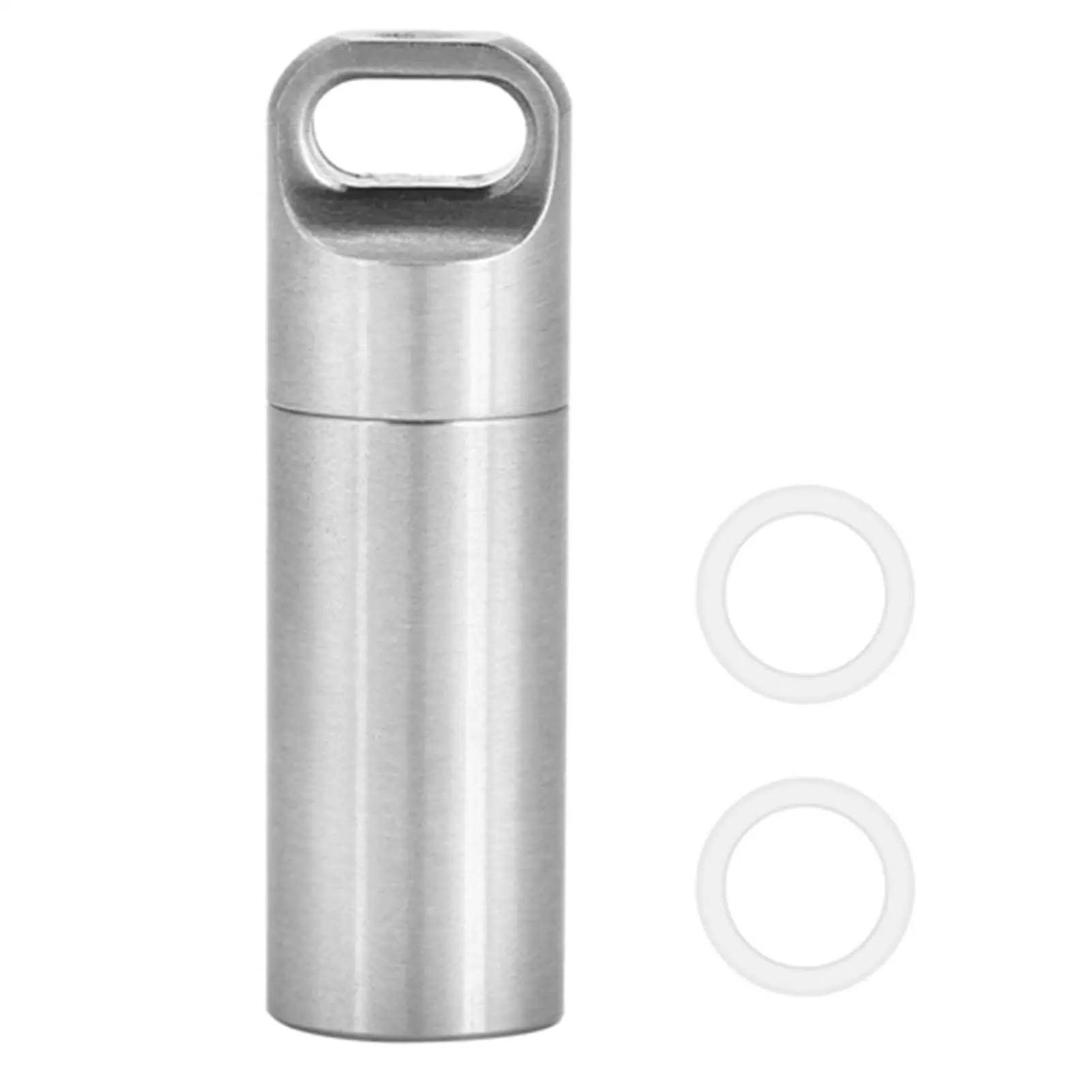 

Waterproof Stainless Steel EDC Pill Bottle - for outdoor Medicine Container for Camping & Hiking