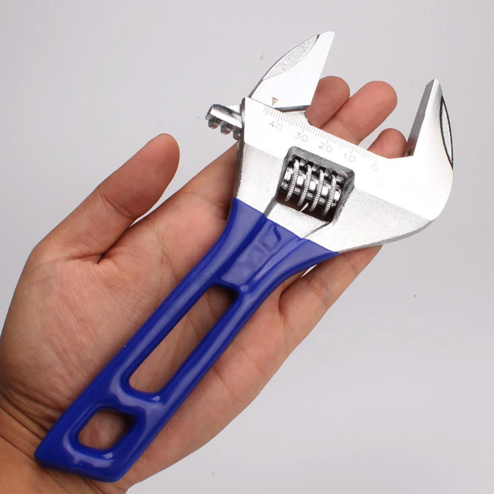 مفتاح ربط واسع الفم قابل للتعديل بمقبض قصير مفتاح فولاذي محمول لأدوات تفكيك المياه في حوض الغسيل