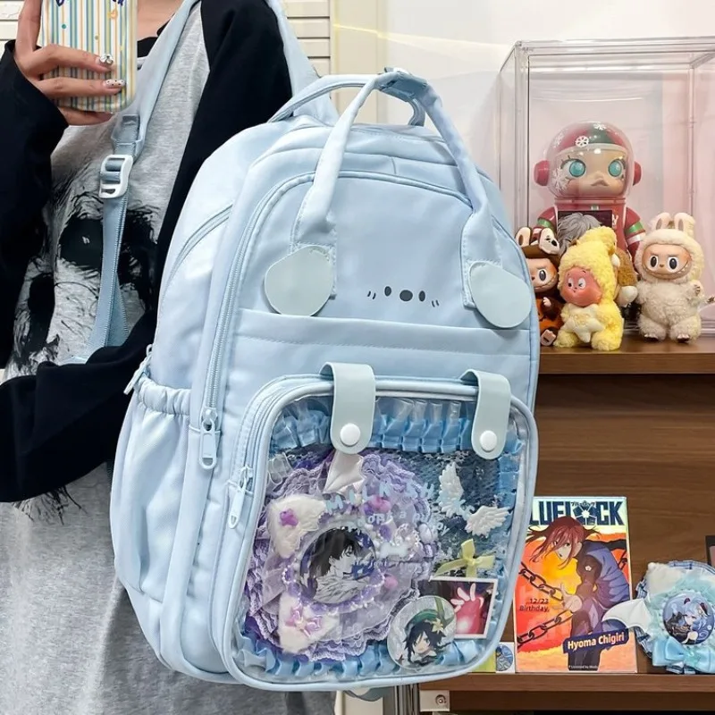 

Richme Harajuku Women Ita Backpacks 2025 DIY Anime Badge Doll Show Mochilas Para Mujer Dopamine Cartoon Dog Students Bag Female