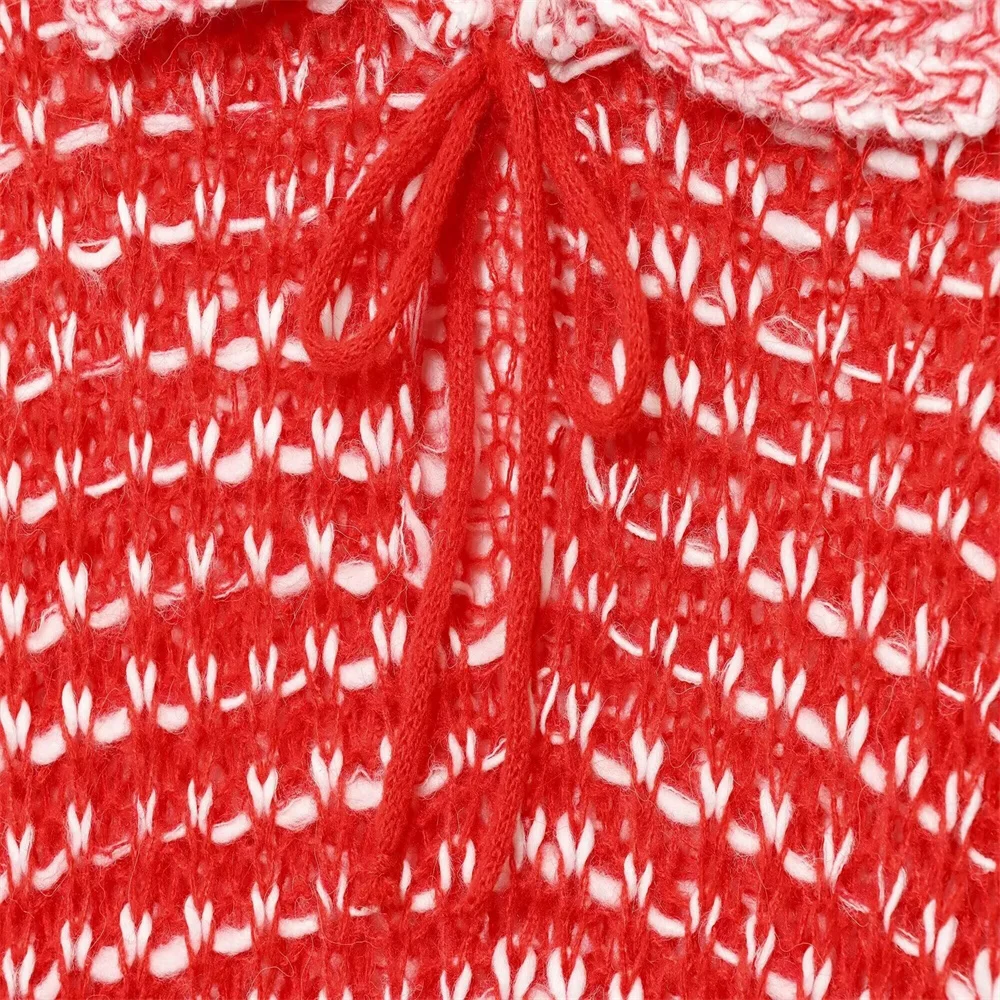 النمط الأوروبي والأمريكي 2025 الخريف منتج جديد المرأة تنوعا المخلوطة قميص بولو طوق محبوك سترة