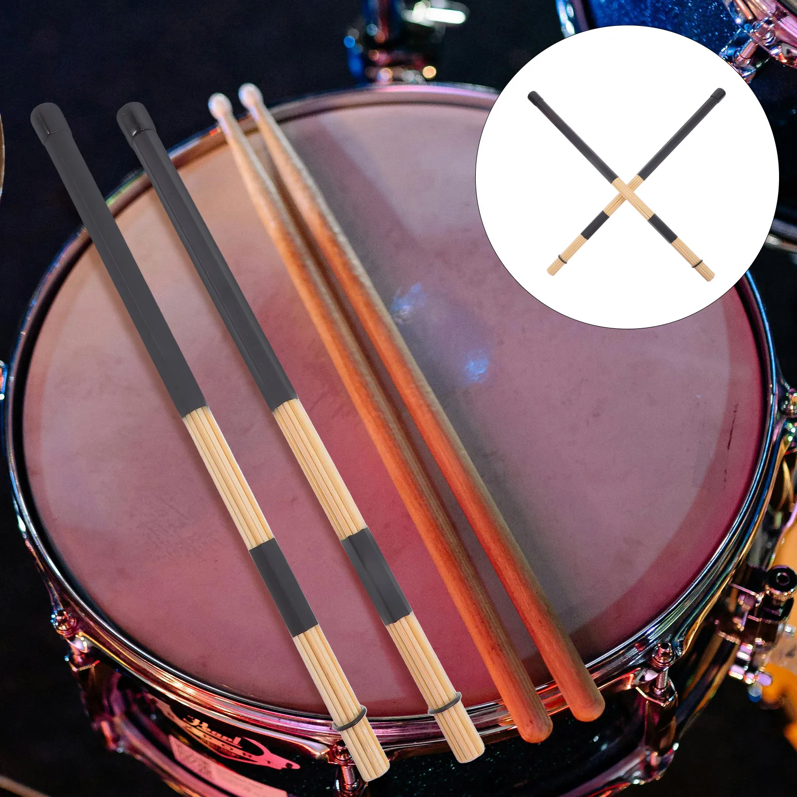 

Drum Kit Drumming Sticks Wood Equipment for Adults Black Bass Drumstick Accessories Practice Child