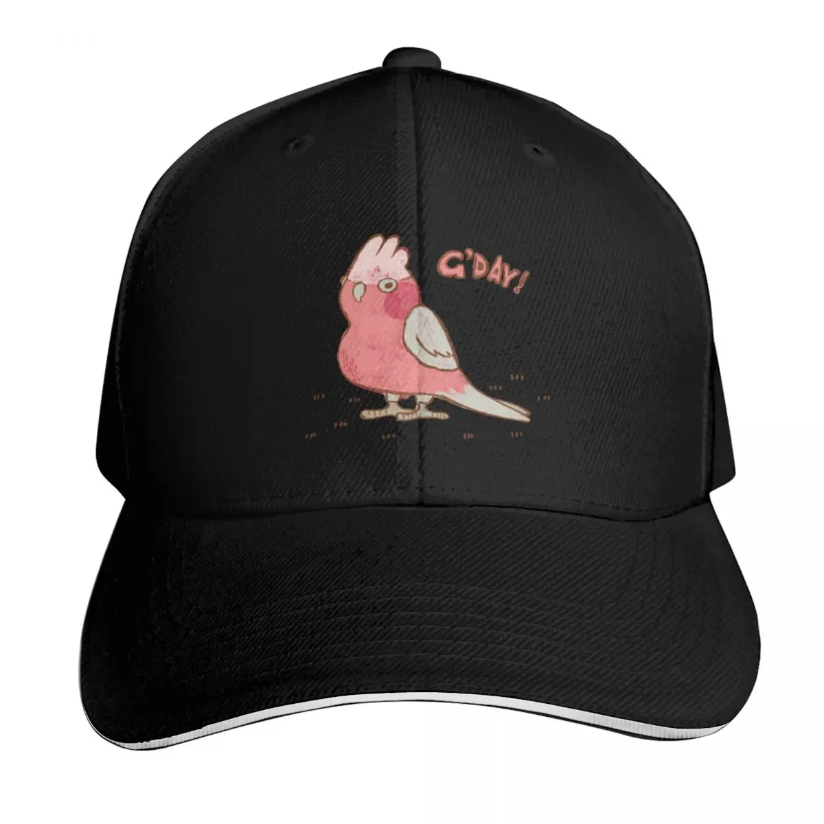 Cute Pink Galah Australian Parrot Bird Baseball Cap Breathable Mesh Back Adjustable Buckle Closure Moisture Wicking Quick Dry