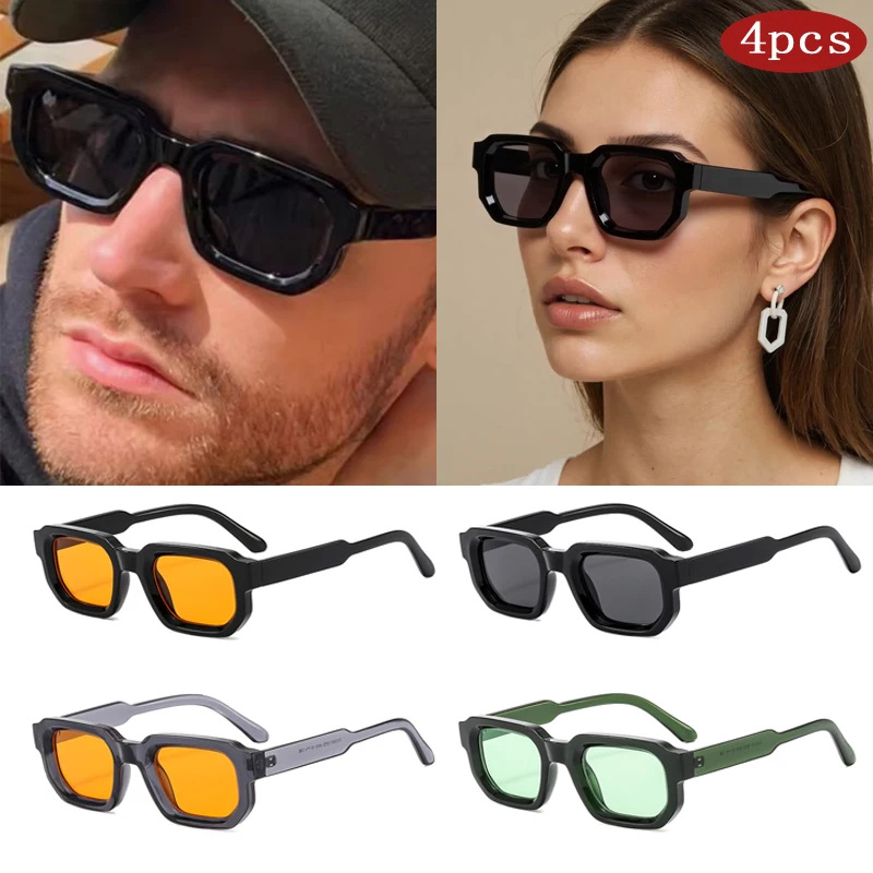 المشي لمسافات طويلة 1/4 مجموعة إطار صغير مربع مكافحة نظارات الضوء النساء لطيف العلامة التجارية تصميم ظلال ملونة الإناث أزياء بسيطة نمط النظارات