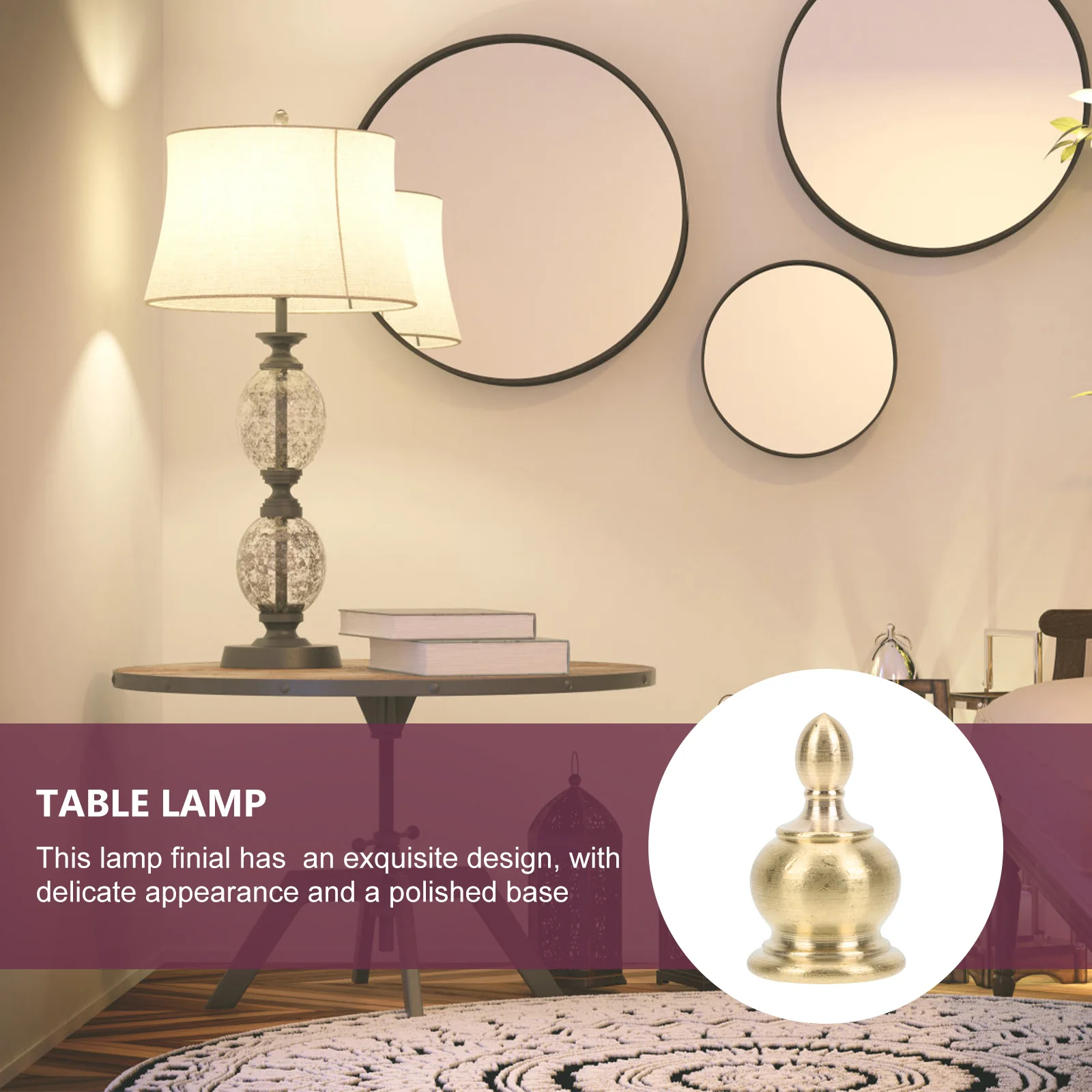 

Pure Copper Lamp Finials Polished Base Table Floor Pendant Lamps Decorative Nut Crown Fixing Screw Cover Shade Knob Accessories