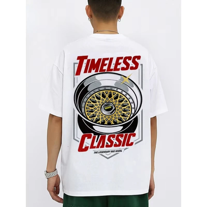 BBS Short-sleeved Modified Car Culture Shirt Wheel Rim JDM Palace Class WHEELS Men's Pure Cotton T-shirt