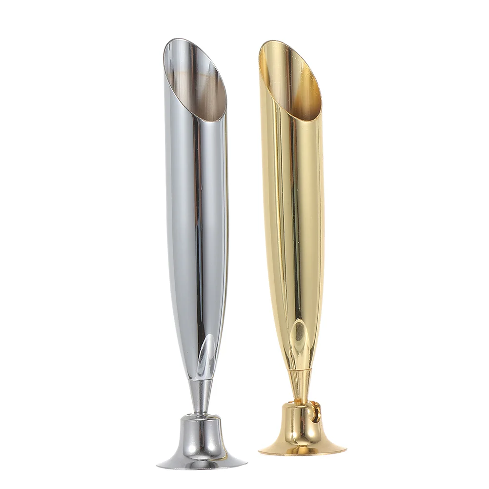 2 Pcs Pen Base Single Holder for Students Metal Stand Stainless Steel Home Quill-pen Support