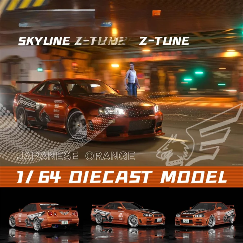 Fast Speed FS 1:64 Skyline Z-Tune NFS 7 Underground Japanese Orange limited599 Model Car