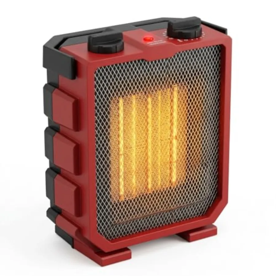 

1500W Portable Electric Space Heater with Fan Ceramic Utility Heater with Adjustable Thermostat 3 Modes Foldable Handle and Tip