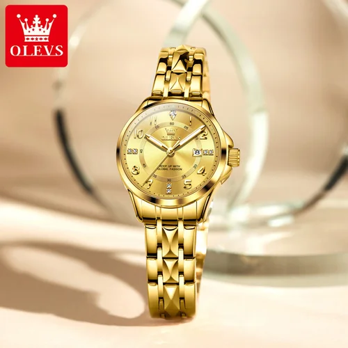 Imagen 2 del producto OLEVS, marca superior, moda, tendencia, reloj de cuarzo para mujer, alta calidad, acero inoxidable, luminoso, resistente al agua, reloj Original de lujo para mujer