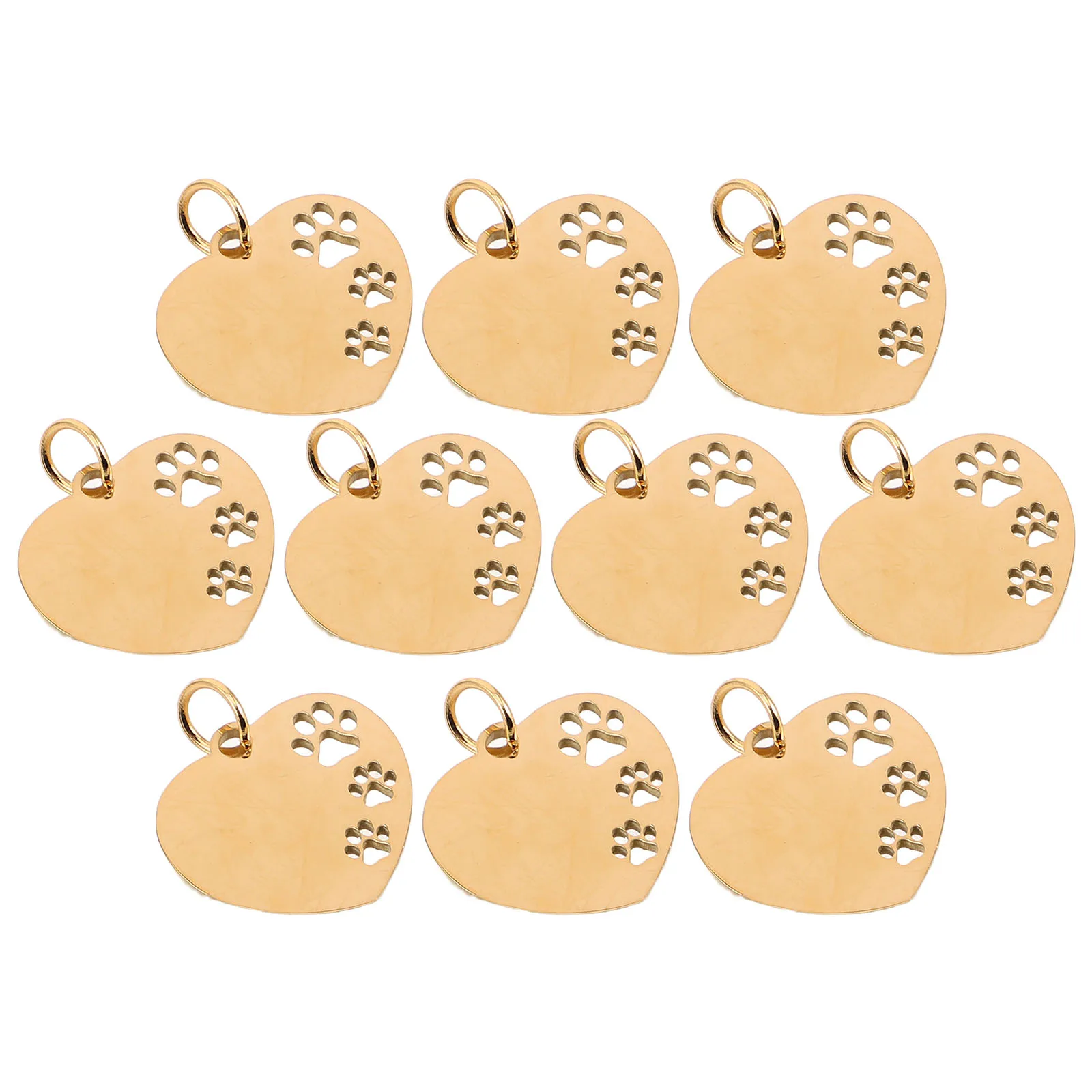 

10pcs Dog Tag Heart Hollow Stainless Steel Charms Engraving Collar Id Blank Cat Pet Name Tags Diy Dog Id Tags Pets Supplies