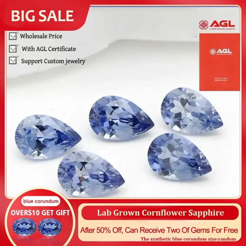 

YinZheng Груша Морша Сапфир Плавленый Пламя Культивировать Сапфир Можно Обеспечить GRC или AGL Сертифицирует Свободный Синтетический Сапфир