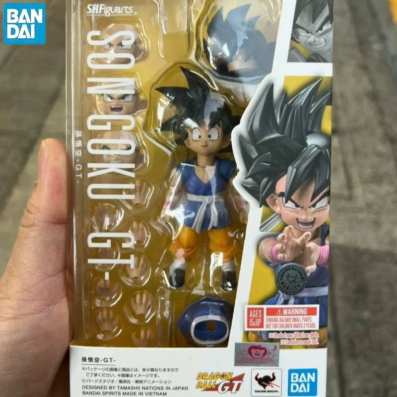 

Original In Stock Bandai Dragon Ball Gt S.H.Figuarts Son Goku Kid Kamehameha Anime Figure Action Model Figurals Toys Gifts