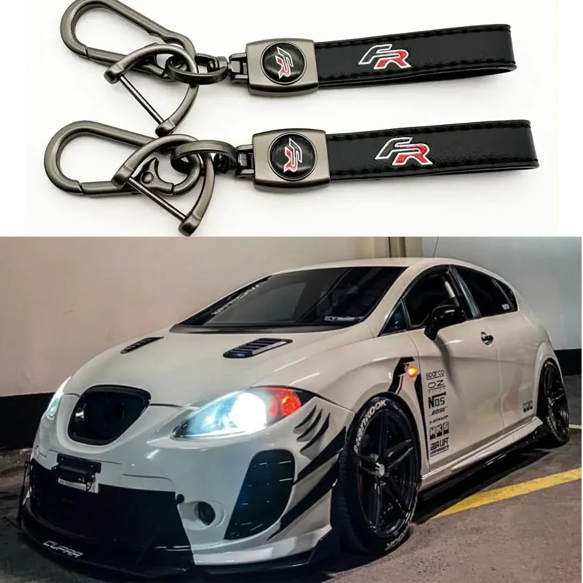 FR logo car keychain sports badge horseshoe ring keychain For Seat Leon Mii Ibl Tarraco Altea Arona Ibiza Alhambra