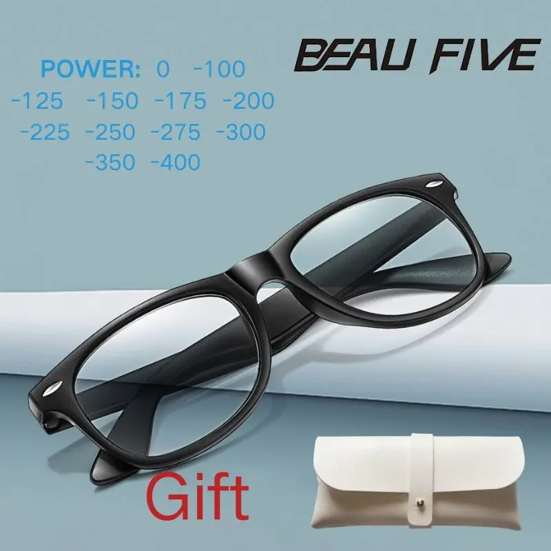 

BEAU FIVE Anti-Fatigue Fixed Power Glasses Blue Light Blocking Korean Style Unisex Eyewear Myopia Adaptable Glasses PD