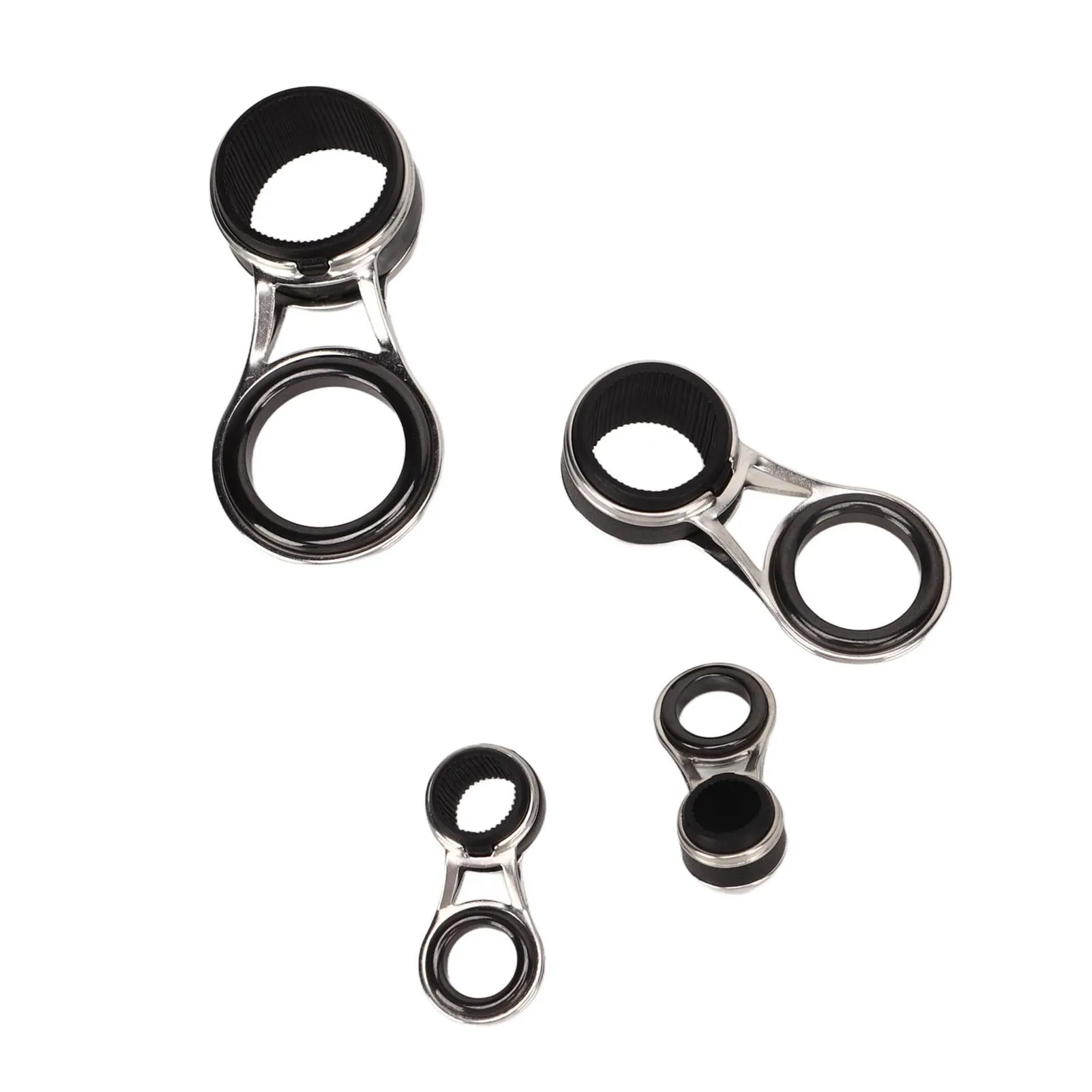ZK50 10pcs Lure Fishing Rod Guide Rings 5 Sizes Ceramic Stainless Steel Fishing Rod Eye Guide Casting Fishing Rod Tip Repair Kit