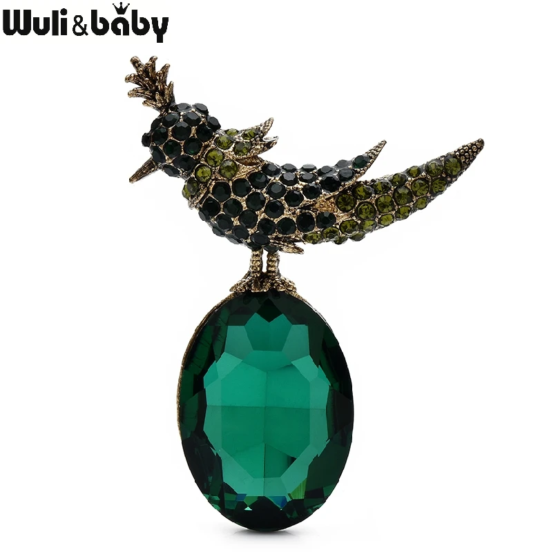 

Wuli&baby Lovely Crystal Bird Brooches 4-color Elegant Animal Brooch Pins For Women's Clothes Backpack Badge Gifts