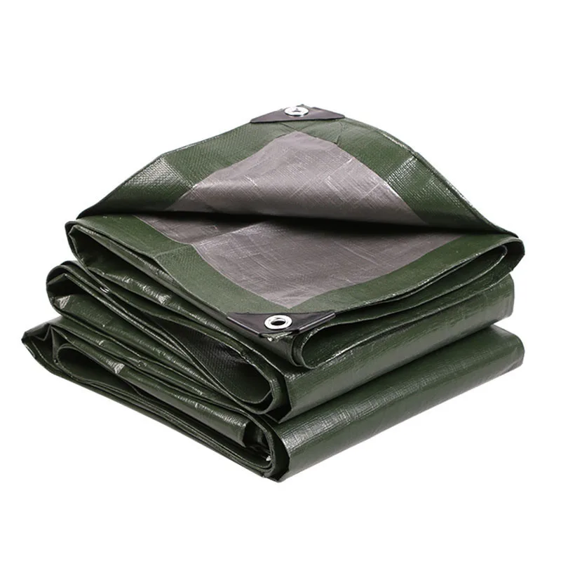 Lona impermeable, lona verde y plateada, cubierta para la lluvia, toldo, bloque Uv, toldo para coche, parasol para acampar y pescar, 2m x 3m