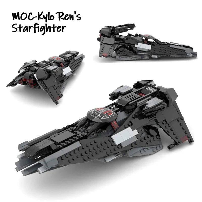 NEW 411Pcs MOC Spaceship KyloRen Starfighters Building Blocks Modified Kyloren's TIE Fighter Mode Bricksl DIY Toys Gifts