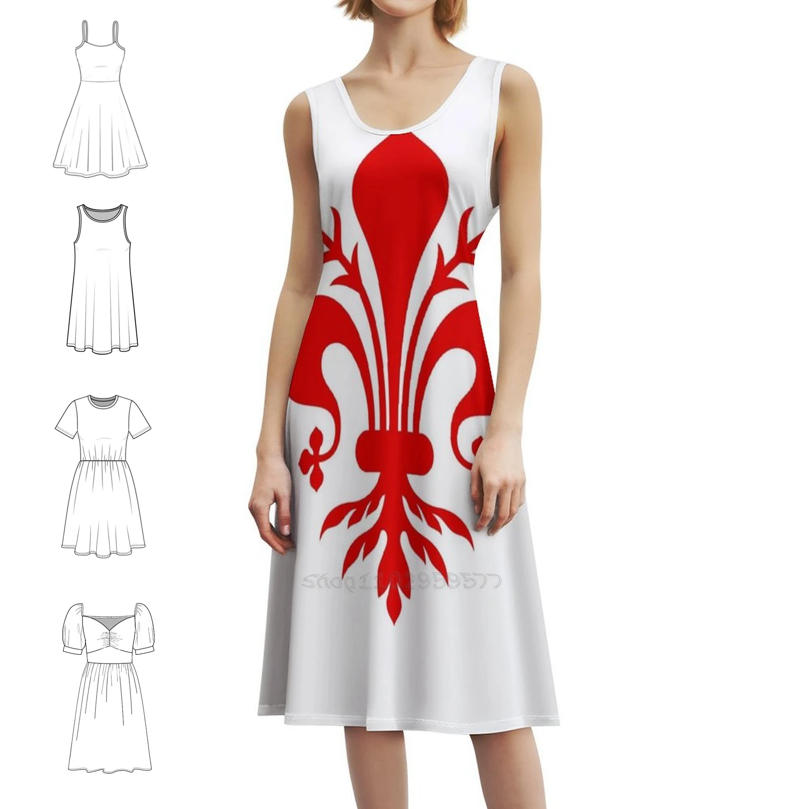 

Флоренция Повседневное платье в корейском стиле для женщин Простые повседневные офисные женские платья Флоренция Флаг Город Италия Символ страны