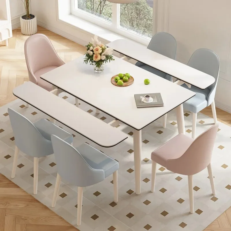 

Современный дизайн, роскошный обеденный стол, белый, на 6 человек, обеденный стол для гостиной, выдвижной искусственный мрамор, мебель Mesas De Comedor для дома