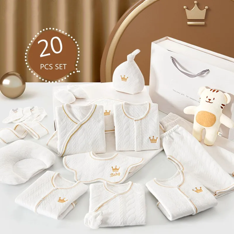 Newborn Baby Clothing Set 15/17/18/20 pieces/0-6 Months 100% Cotton Kids Clothes Suit Unisex Infant Boys Girls Clothing Set New