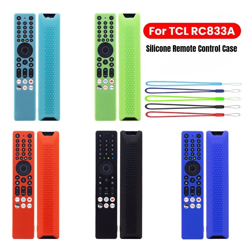 For TCL RC833A Silicone TV Remote Case for Smart TV TCL Remote Control Protection Cover Drop-Proof RC Cover TV Supplies Tool